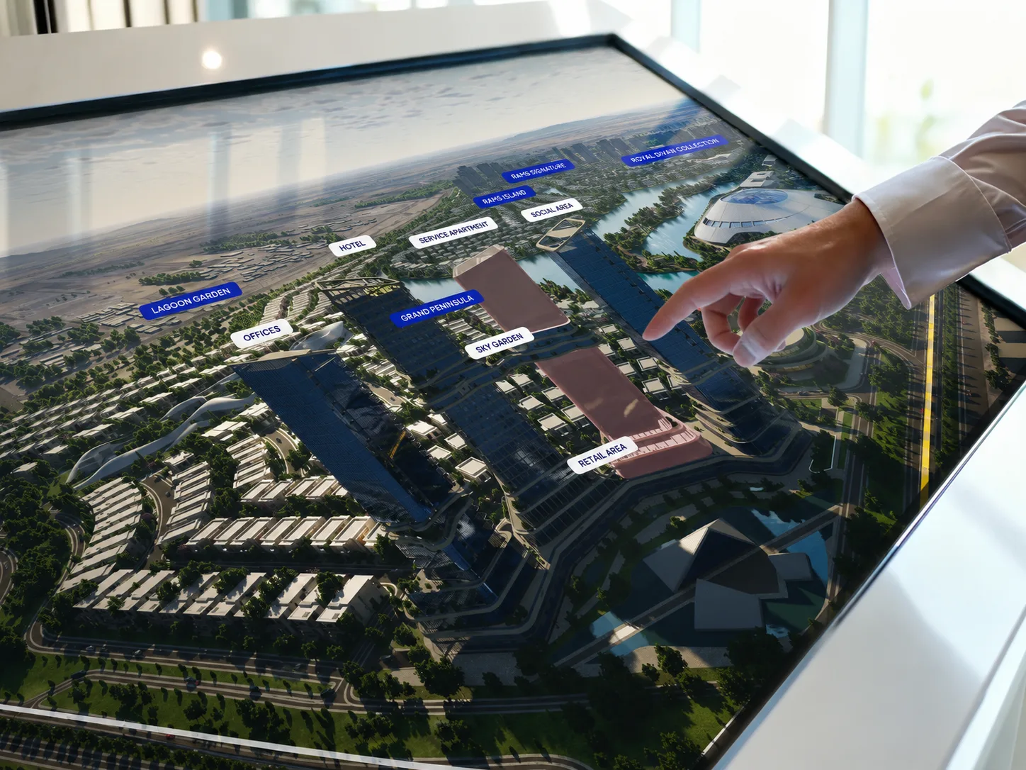 Masterplan on an interactive touch table