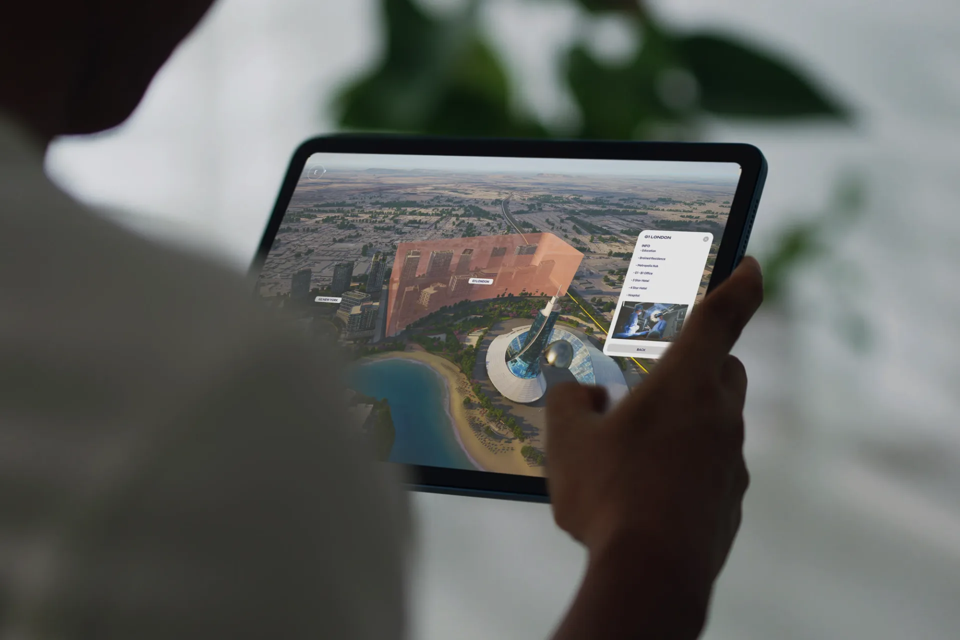 Buyer exploring the Pavilion by RAMS architectural twin on an iPad