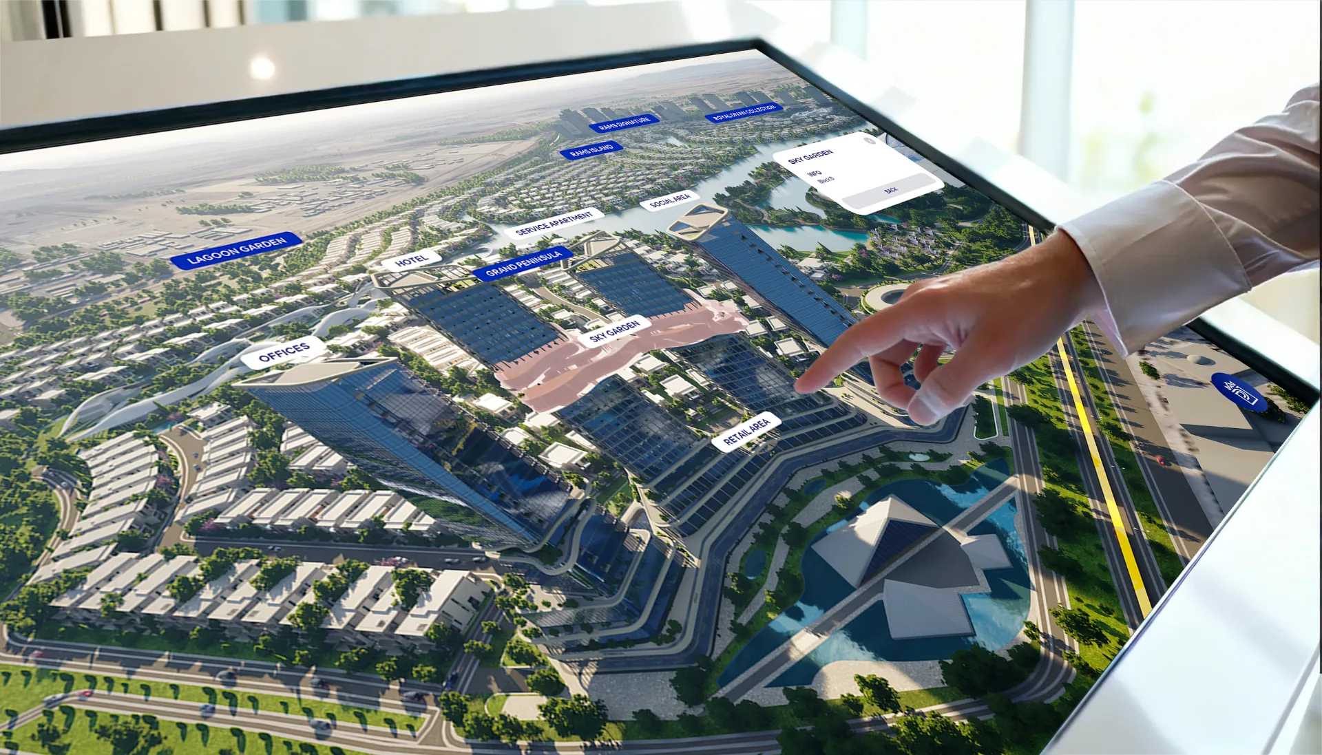 Selecting a residence on the touch table