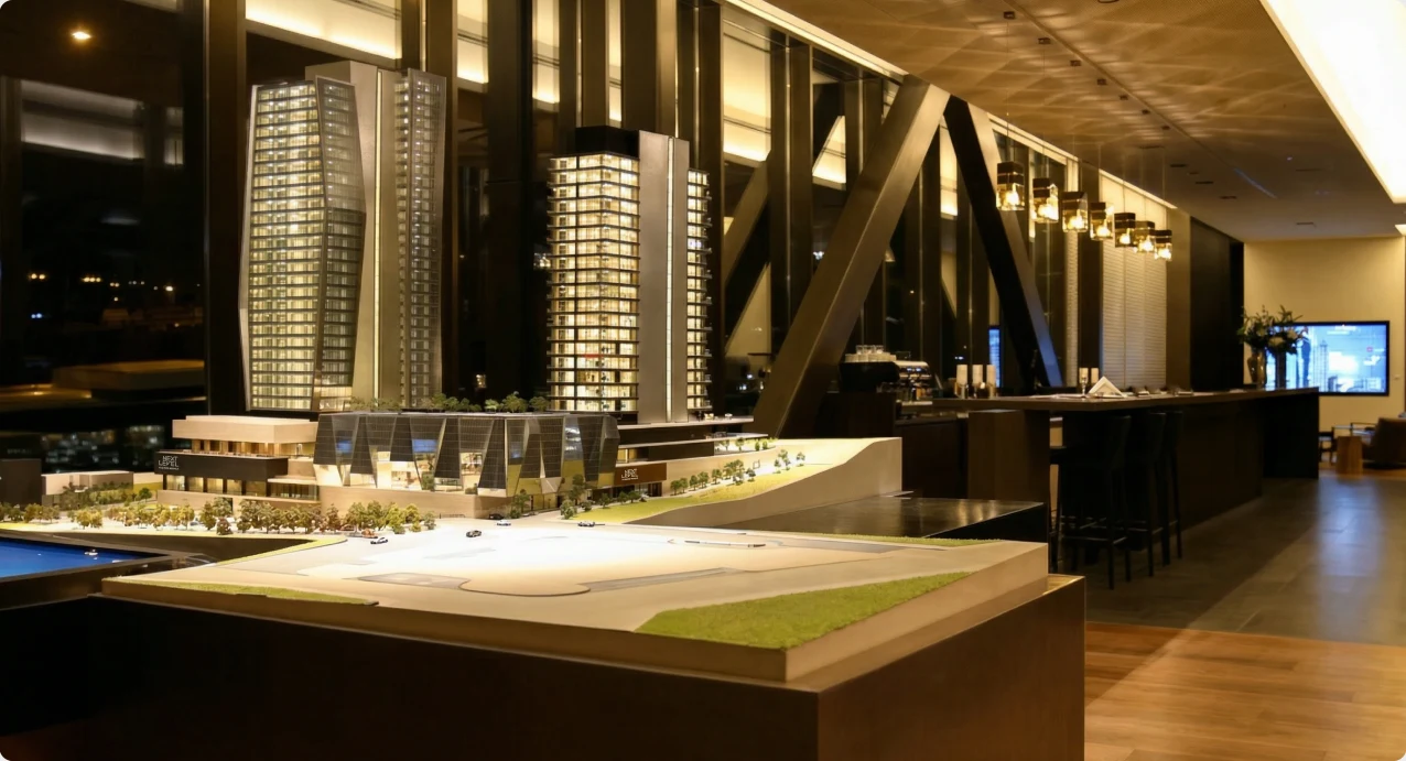 The Next Level scale model in the sales lounge